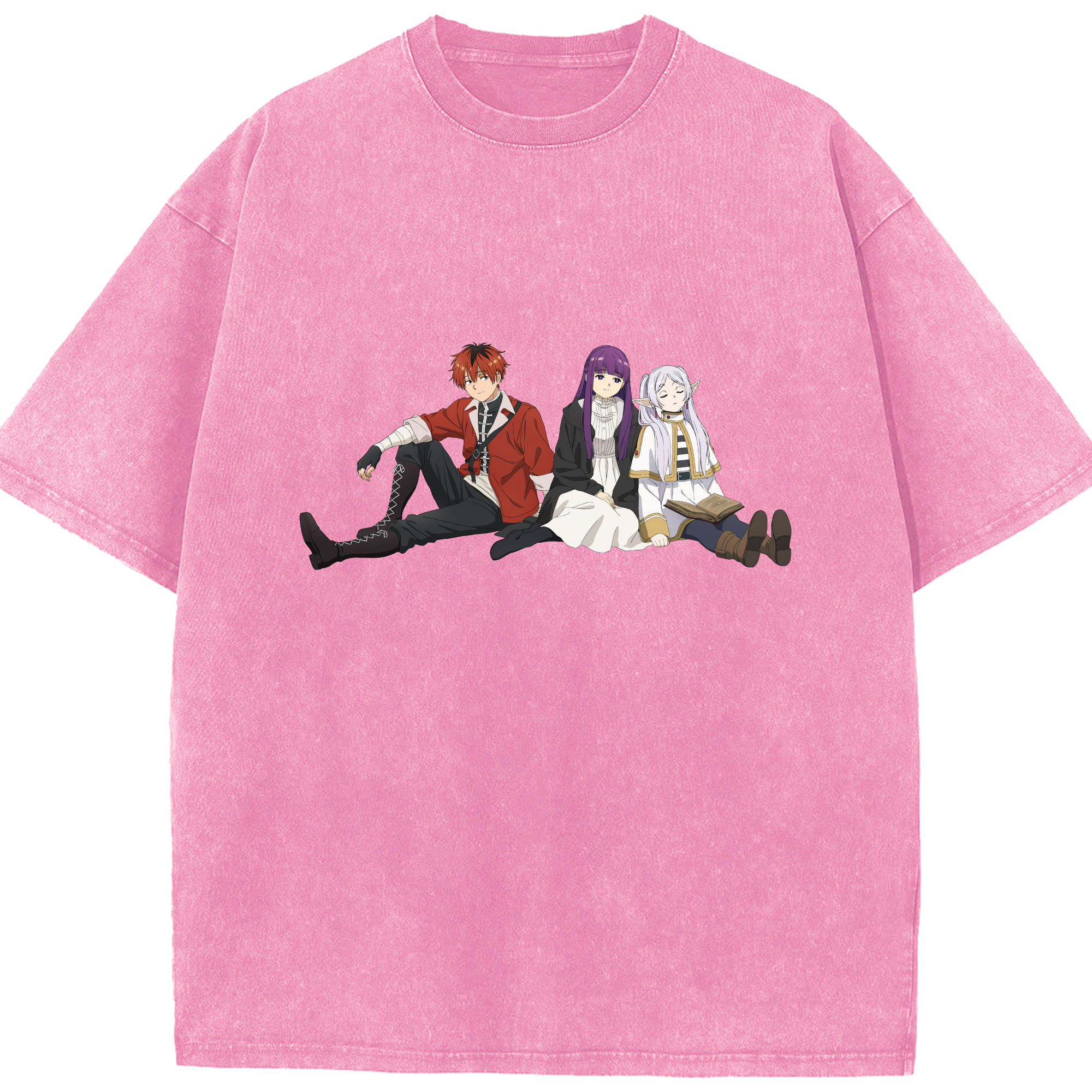 （画像用） 葬送のフリーレン Frieren 綿100% ヴィンテージ風 半袖Tシャツ（フロントプリント）